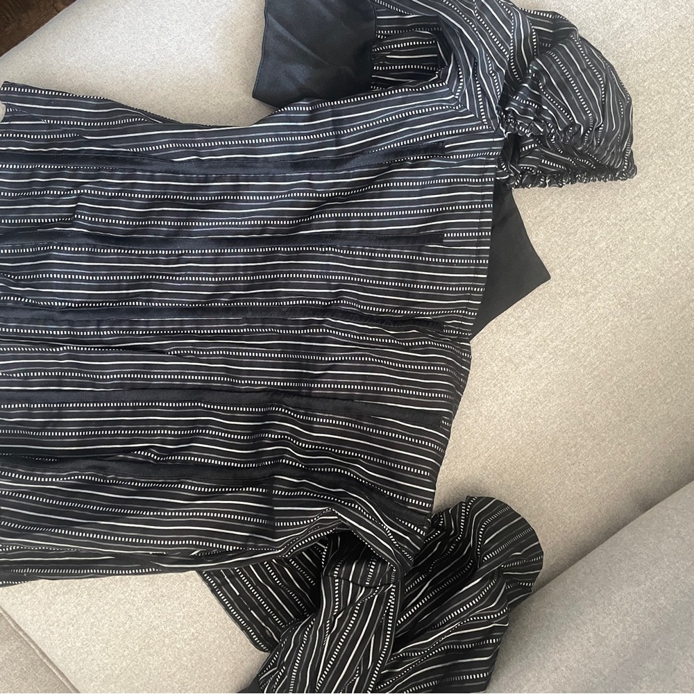 bebe Black and White Striped Top